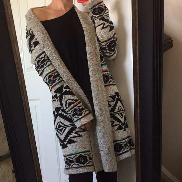 boho aztec cardigan
